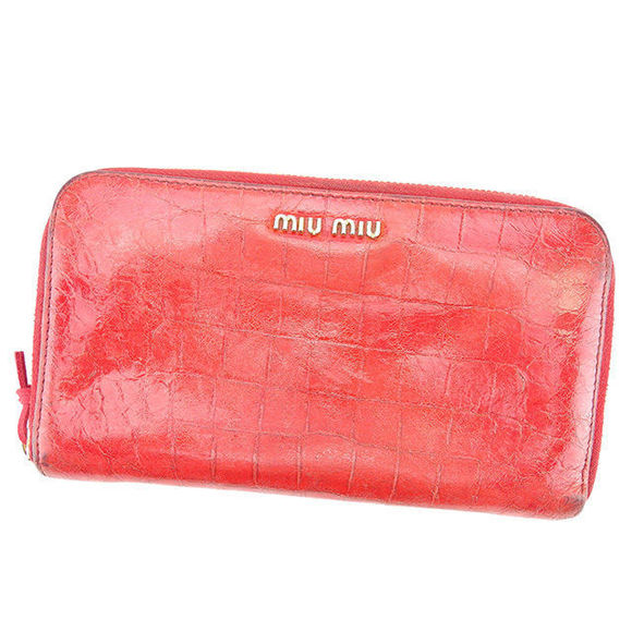 Miu Miu Long Wallet Crocodile Red T796 - Picture 1 of 8